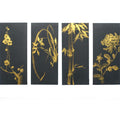 Four Nobles Sumi-e Paintings: Plum Blossom, Orchid, Bamboo, Chrysanthemum