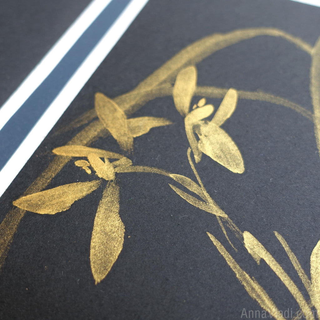 Four Nobles Sumi-e Paintings: Plum Blossom, Orchid, Bamboo, Chrysanthemum