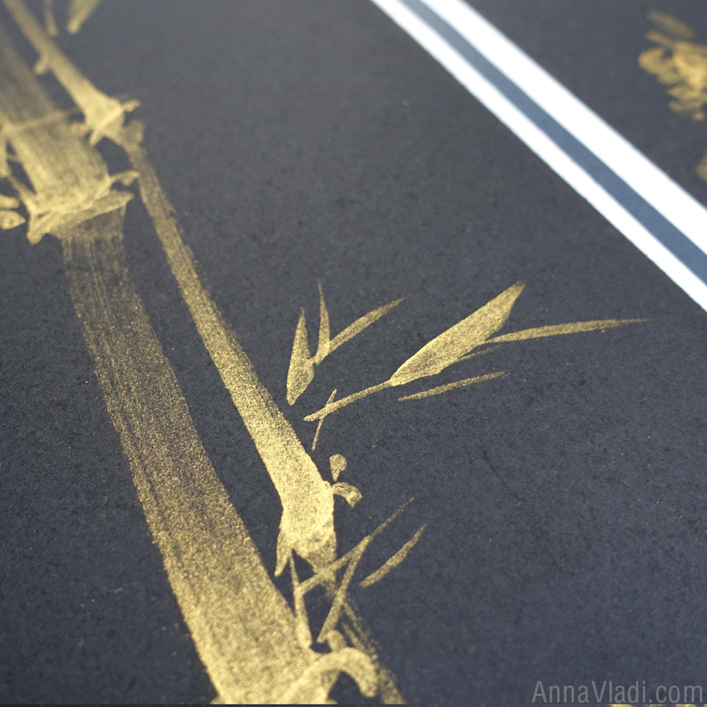Four Nobles Sumi-e Paintings: Plum Blossom, Orchid, Bamboo, Chrysanthemum