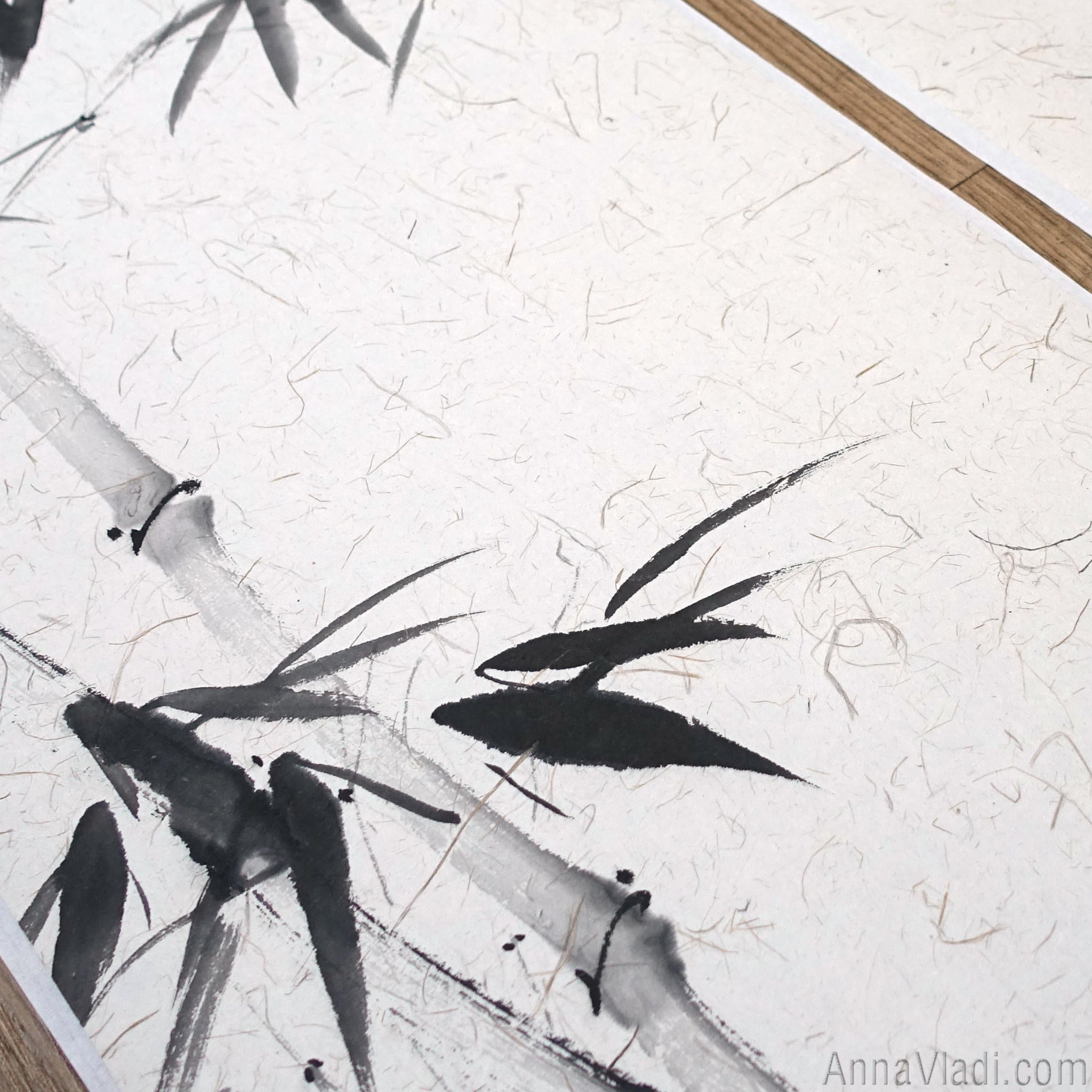 Sumi-e Bamboo Painting Set: Japanese Ink Art on Rice Paper