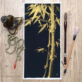Bamboo In The Night — original minimalist painting in Japanese golden ink