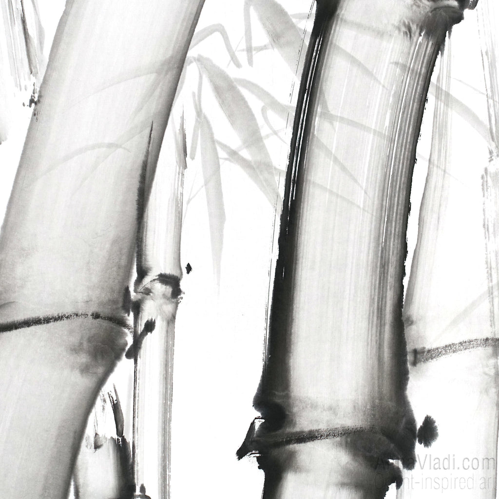 Bamboo sumi-e painting