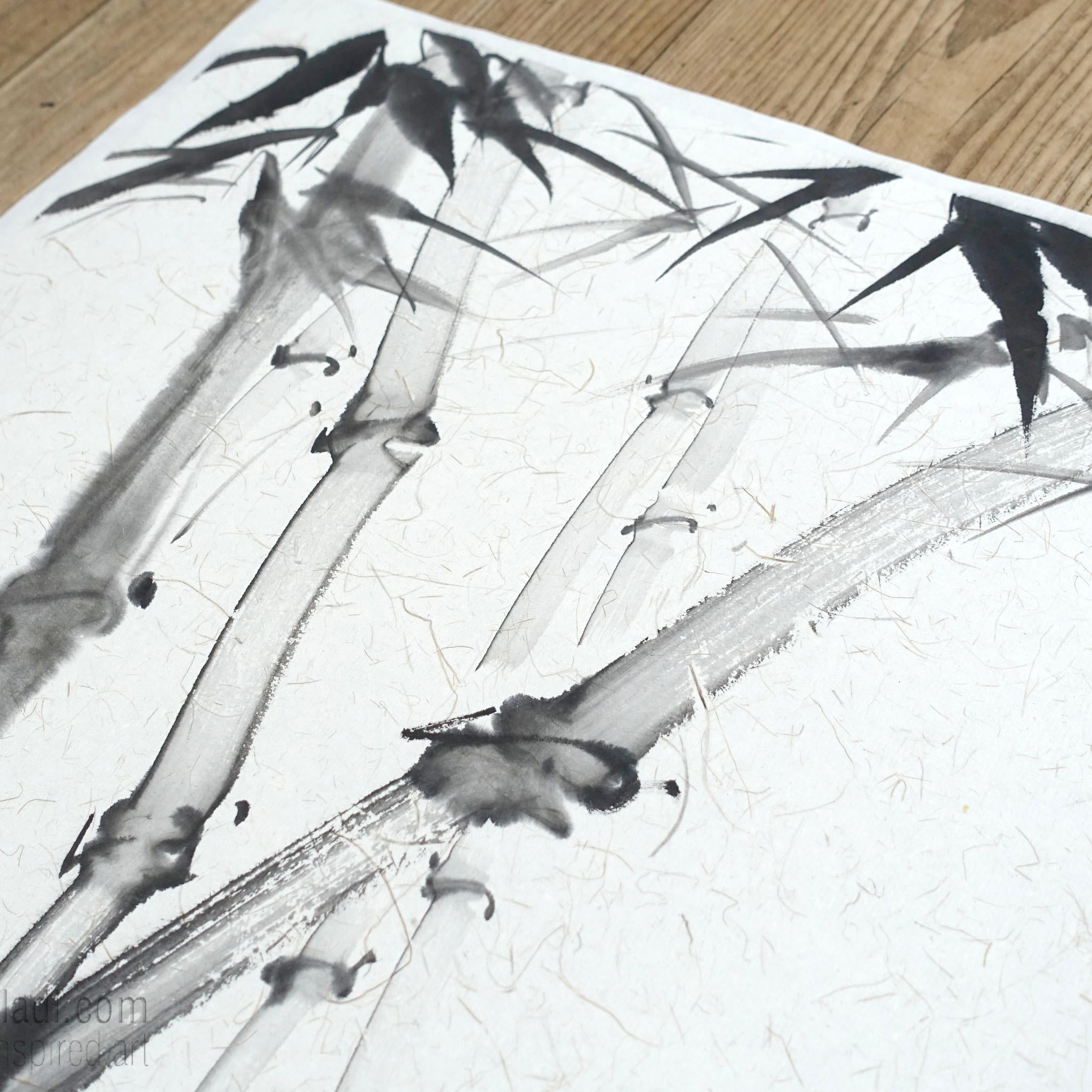 Sumi-e Bamboo Original Painting: Japanese Zen Art