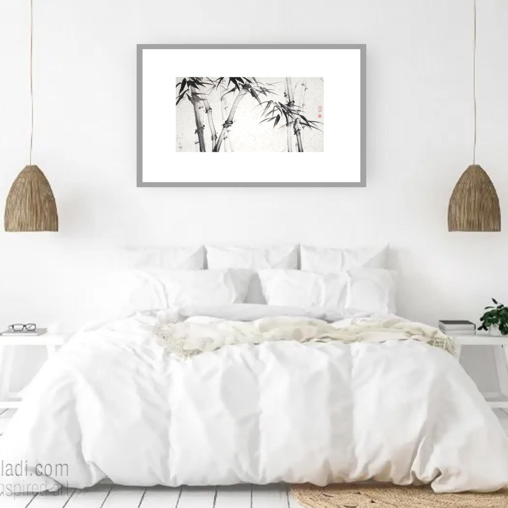 Sumi-e Bamboo Original Painting: Japanese Zen Art