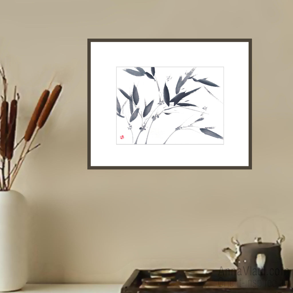Sumi-e Bamboo Painting: Japanese Ink Art on Rice Paper