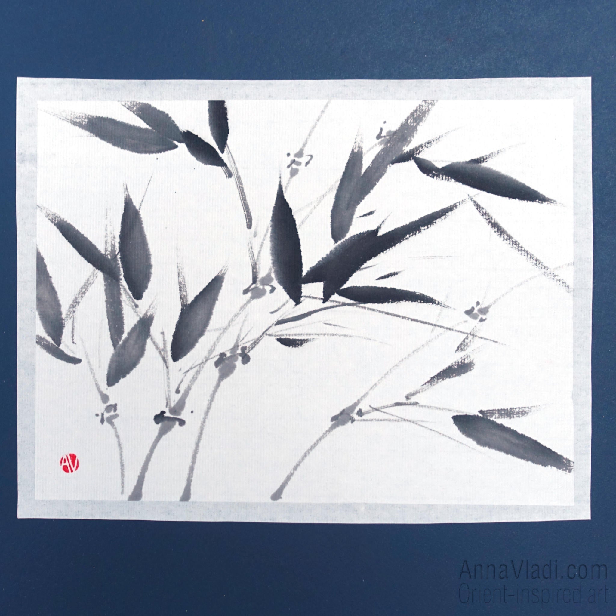 Sumi-e Bamboo Painting: Japanese Ink Art on Rice Paper