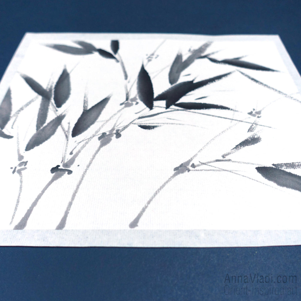 Sumi-e Bamboo Painting: Japanese Ink Art on Rice Paper