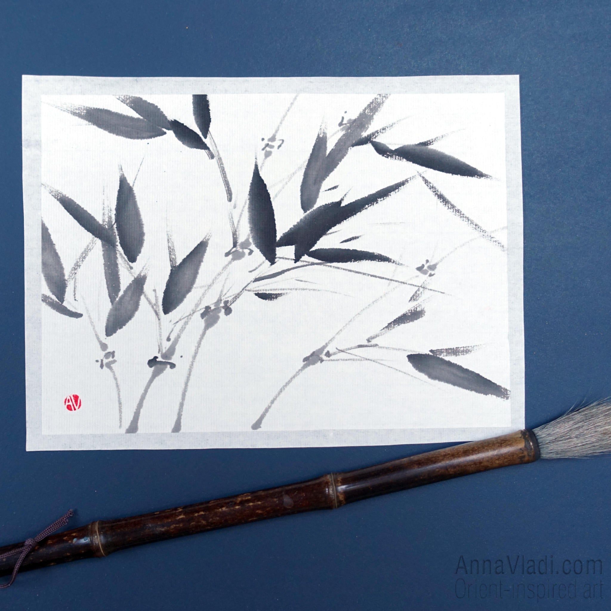 Sumi-e Bamboo Painting: Japanese Ink Art on Rice Paper