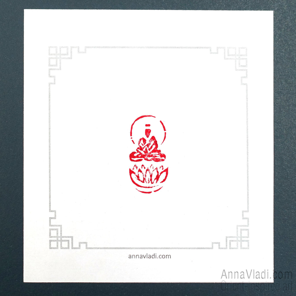 Hand Carved "Buddha on Lotus" Seal: Oriental Buddhist Chop Stamp
