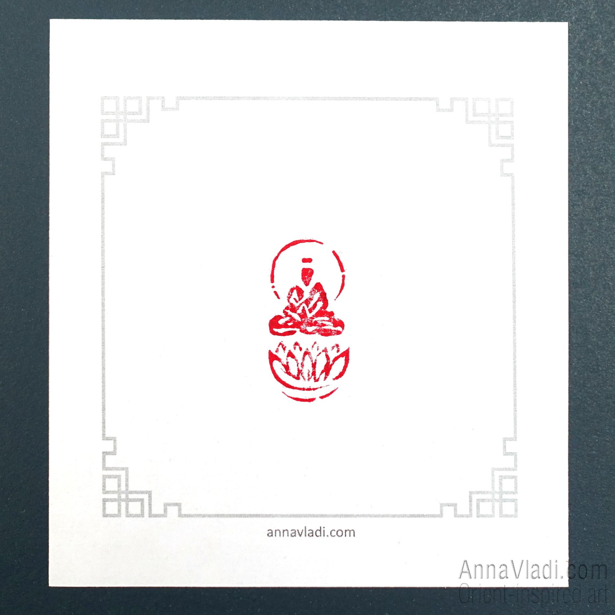 Hand Carved "Buddha on Lotus" Seal: Oriental Buddhist Chop Stamp