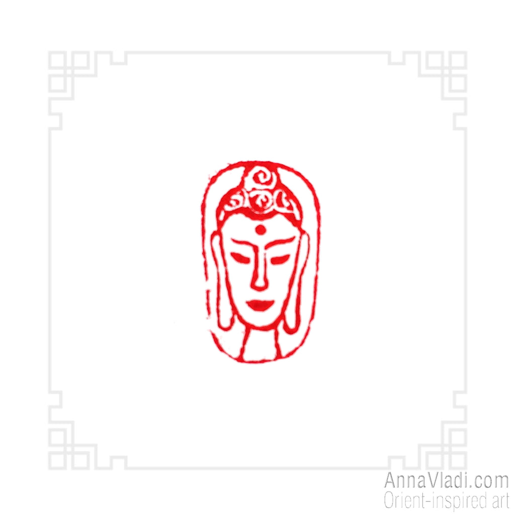 Buddha — red Oriental seal in Old Style