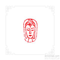 Buddha — red Oriental seal in Old Style