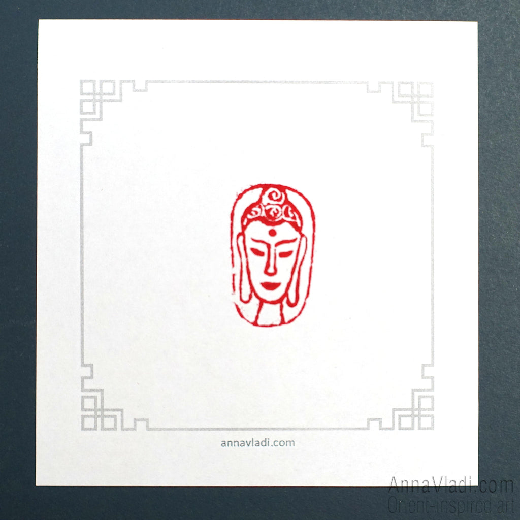 Buddha — red Oriental seal in Old Style