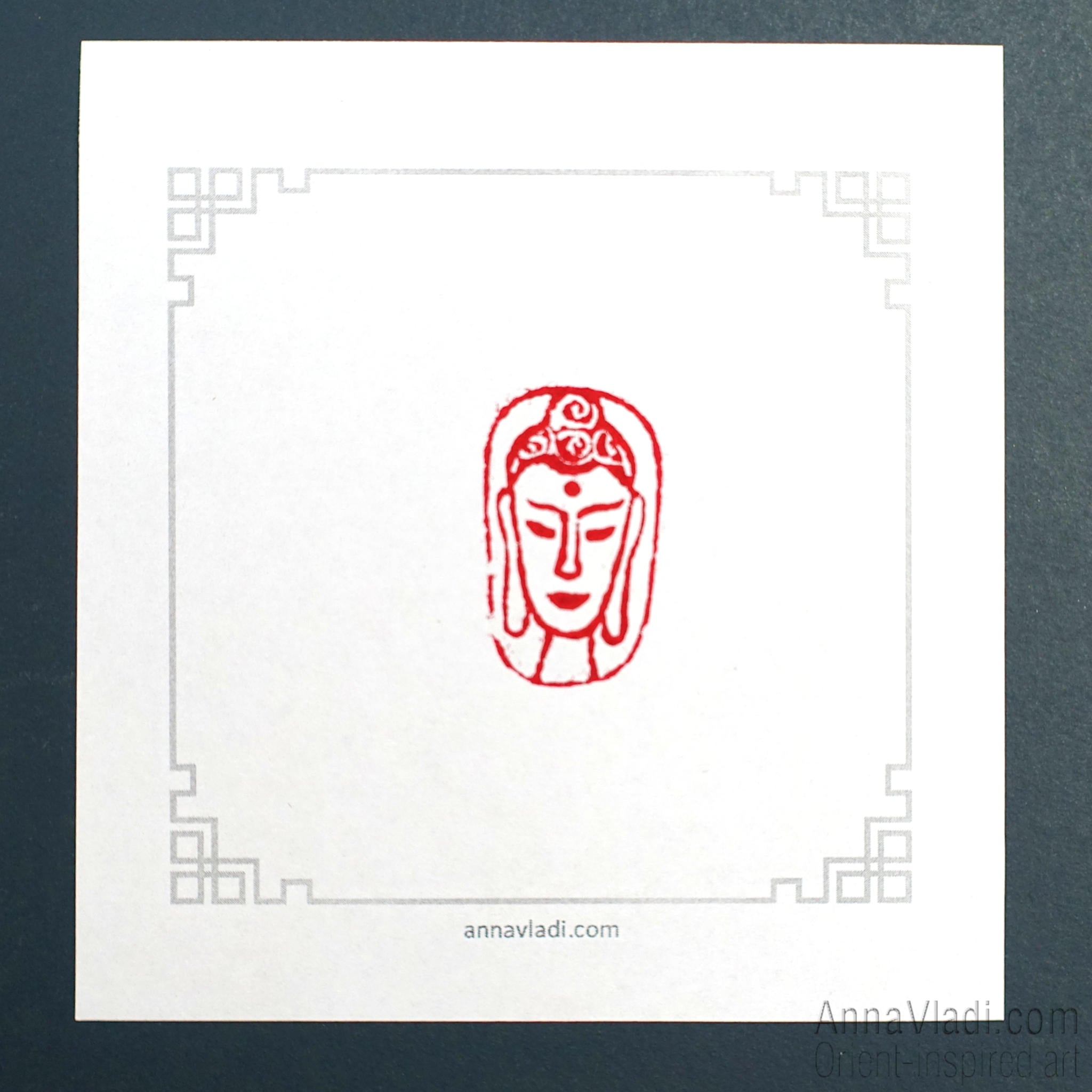 Buddha — red Oriental seal in Old Style