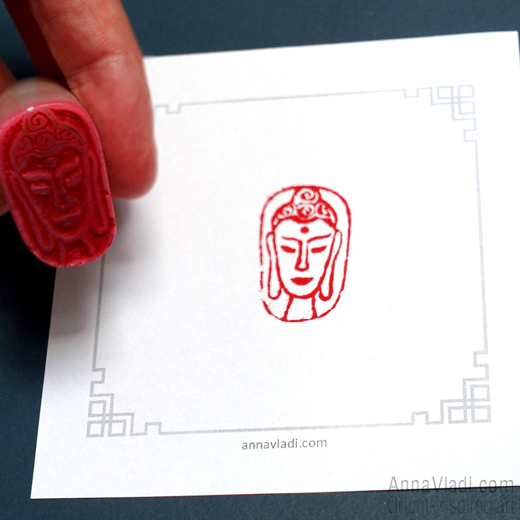 Buddha — red Oriental seal in Old Style