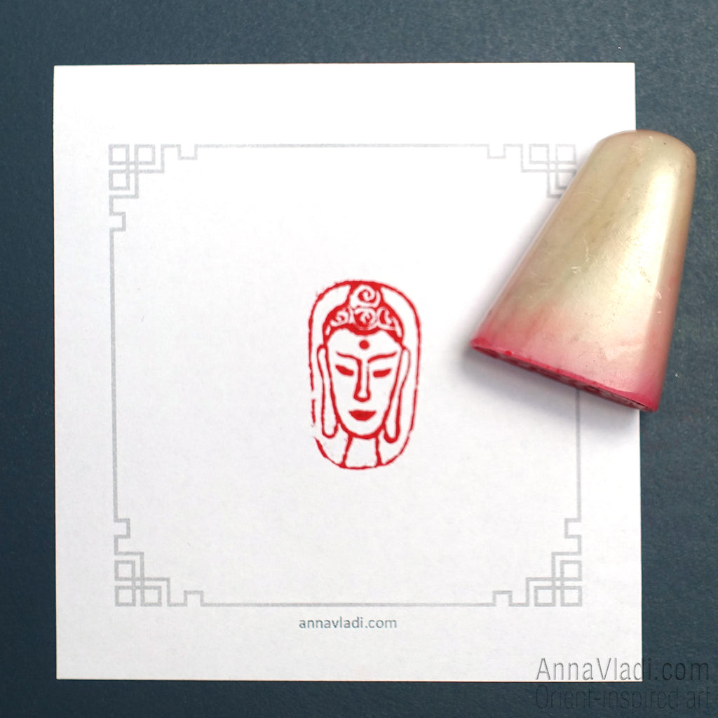 Buddha — red Oriental seal in Old Style