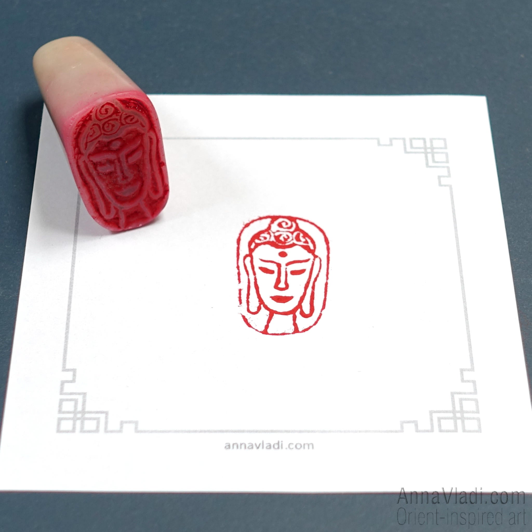 Buddha — red Oriental seal in Old Style