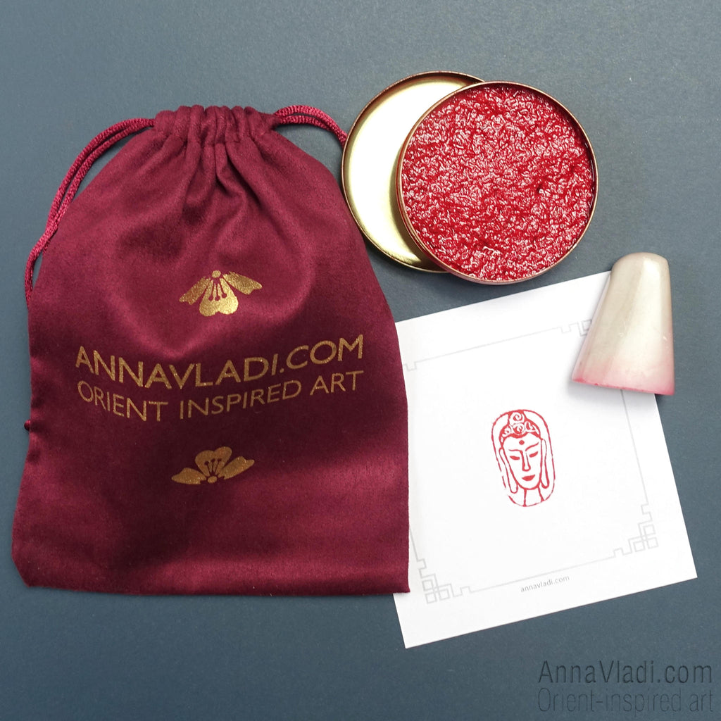 Buddha — red Oriental seal in Old Style