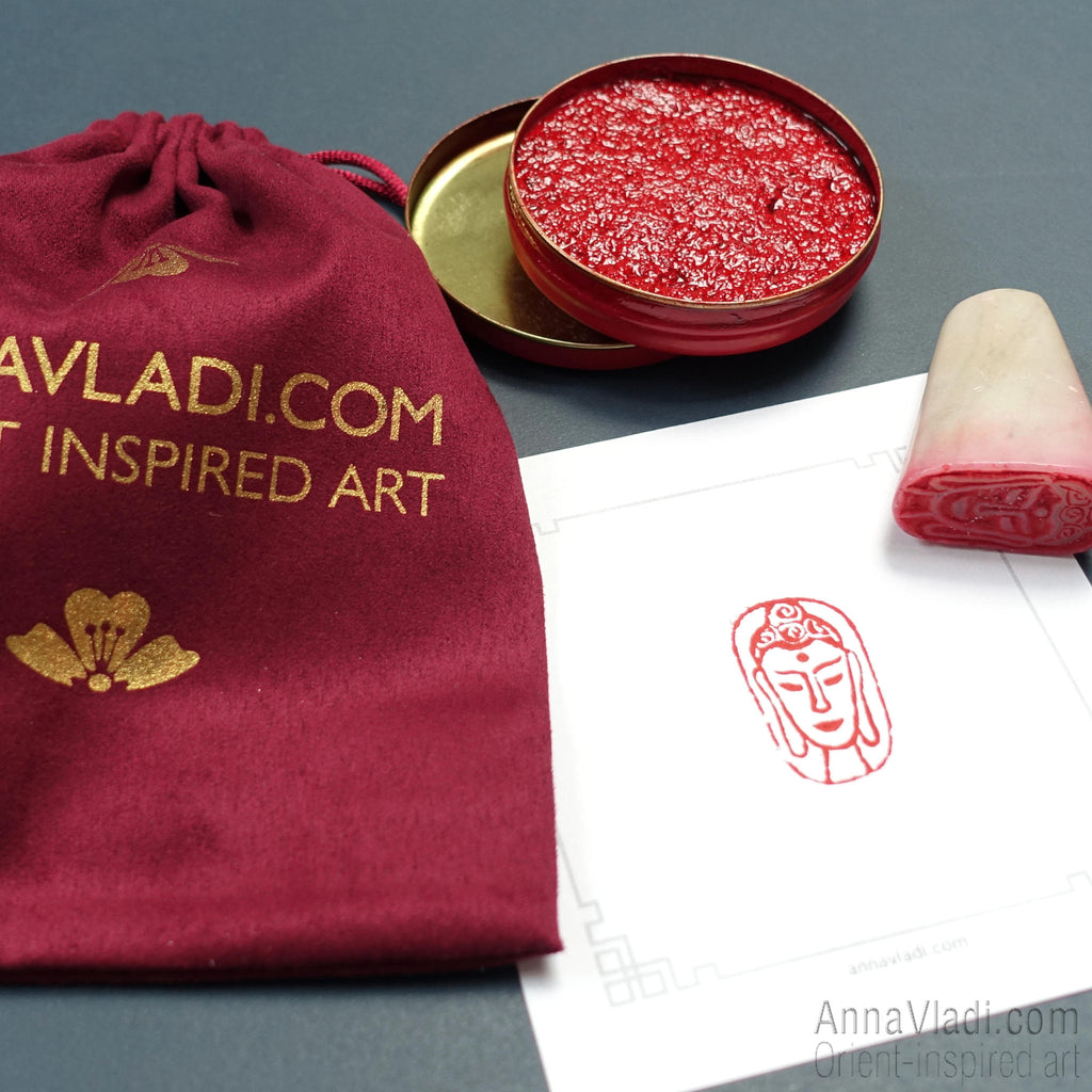 Buddha — red Oriental seal in Old Style