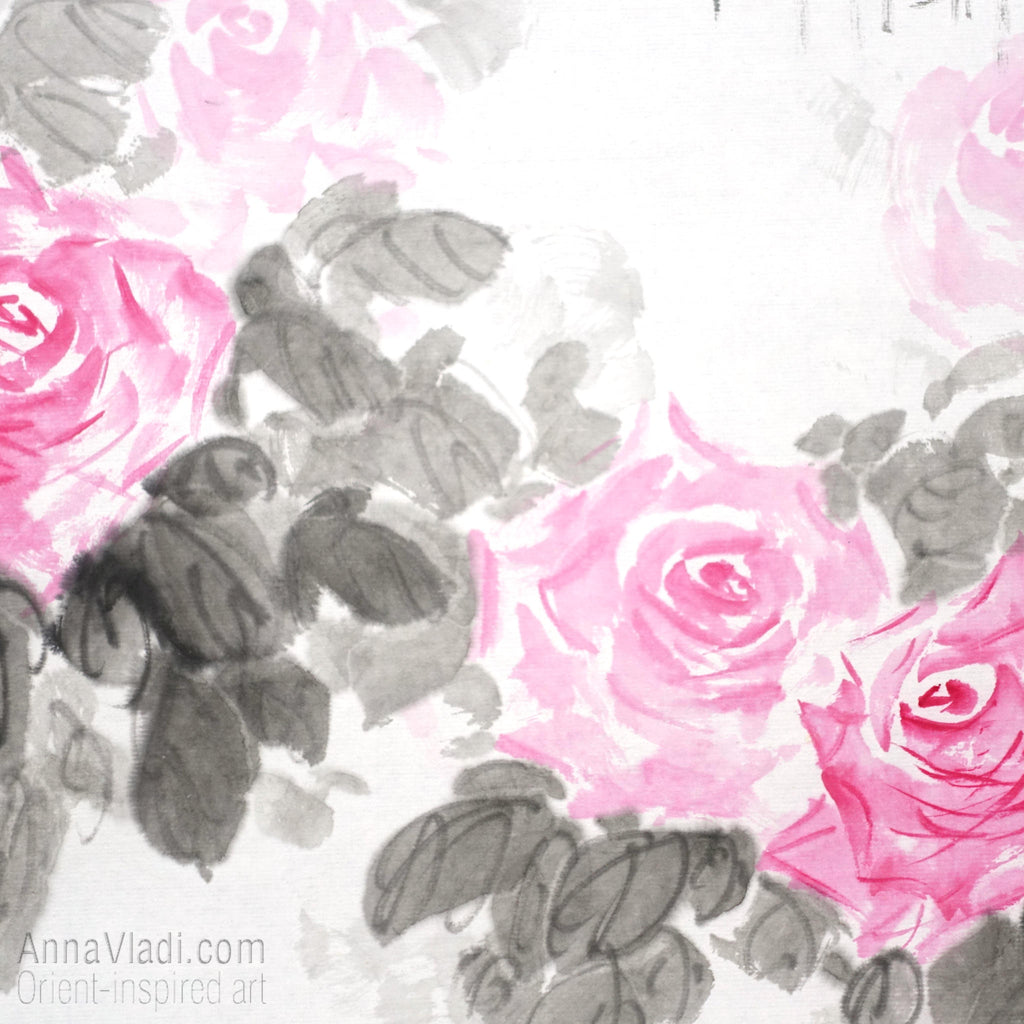 St Erzsebet Church Budapest Sumi-e Painting: Gothic Roses Art