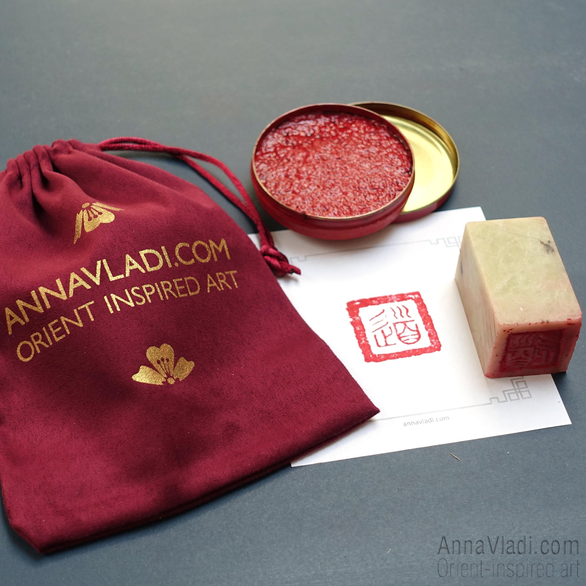 Tao — hand carved artistic Oriental stone seal, also called chop stamp, inkan or hanko