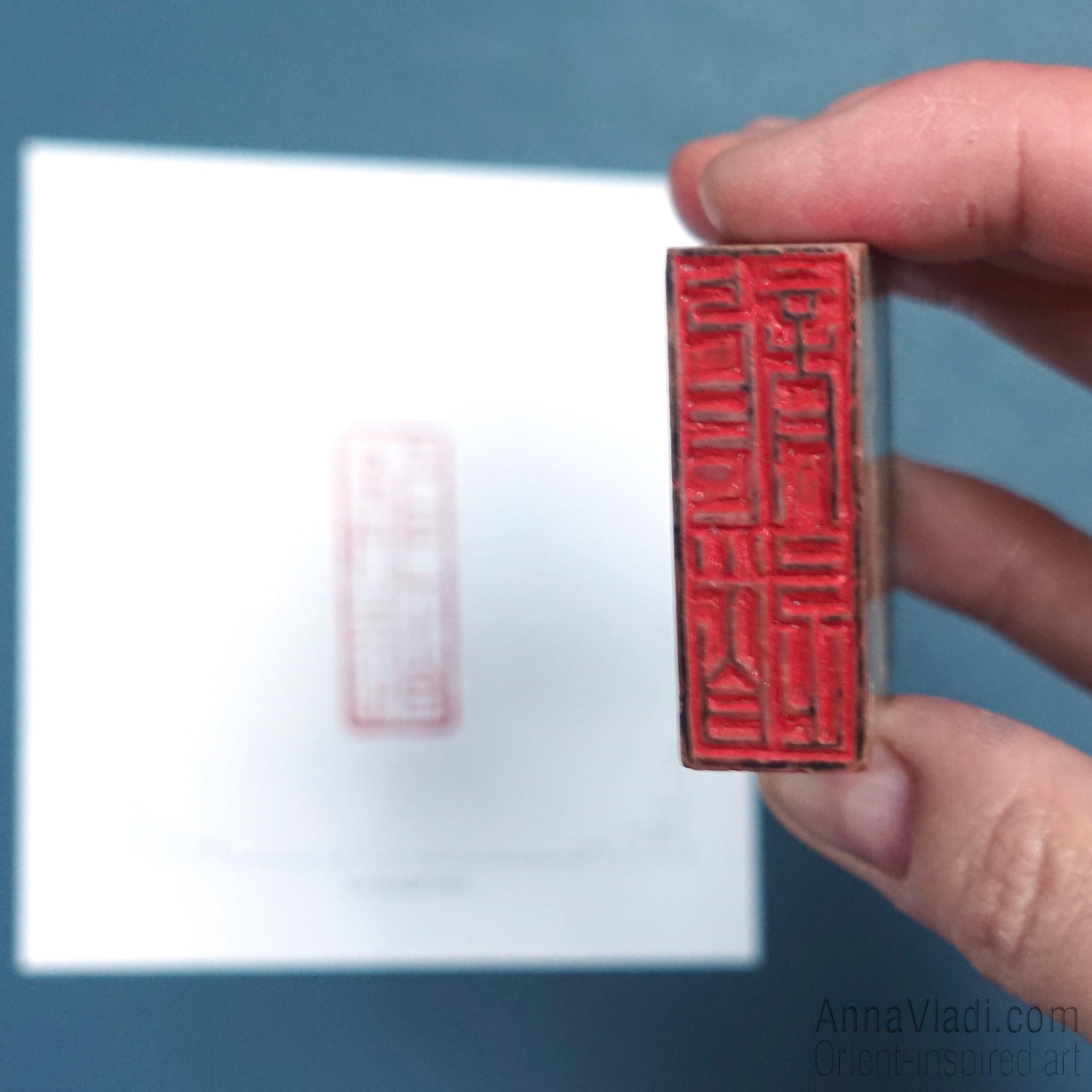 The Way Of Dragon — hand carved traditional Oriental stone seal, red hanko