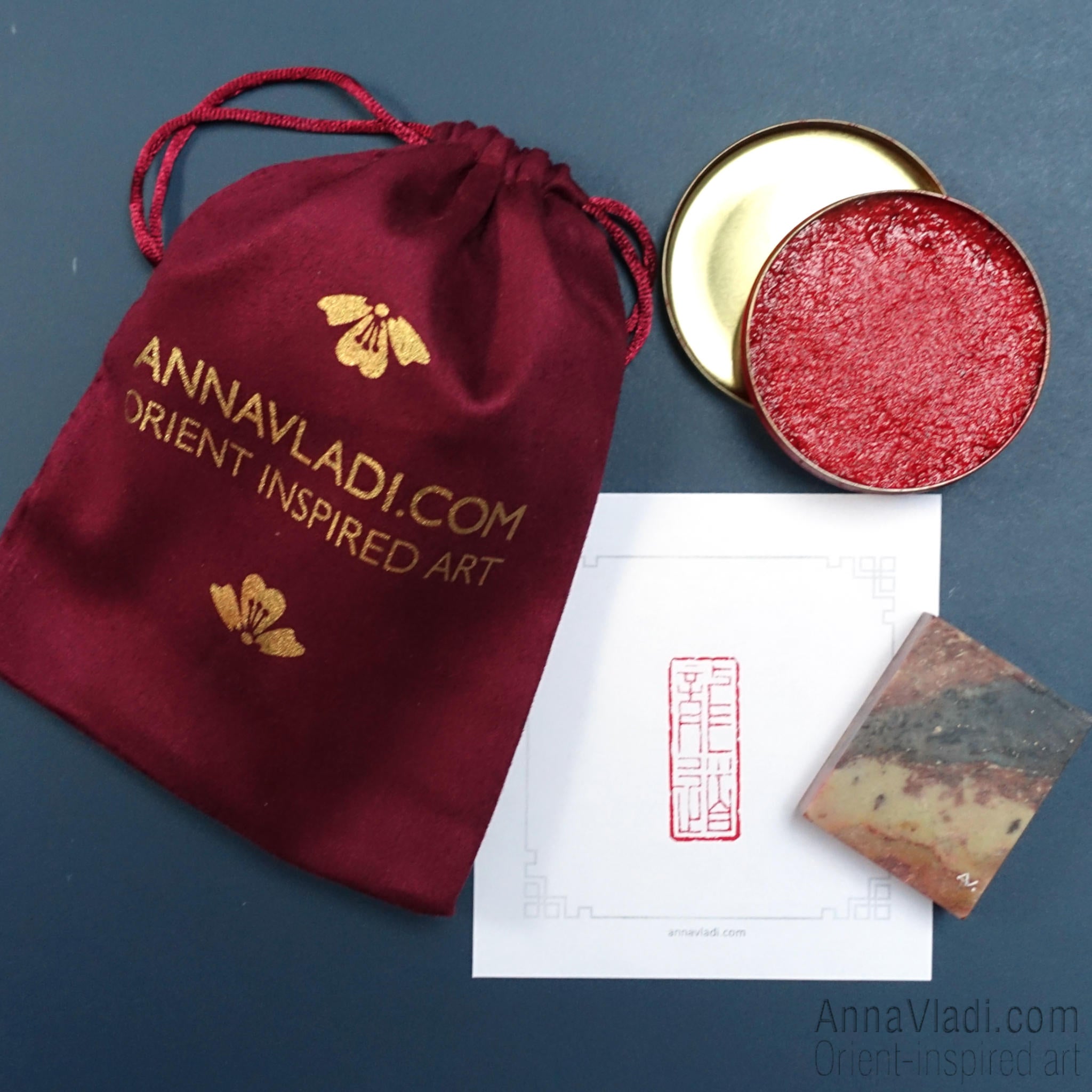 The Way Of Dragon — hand carved traditional Oriental stone seal, red hanko