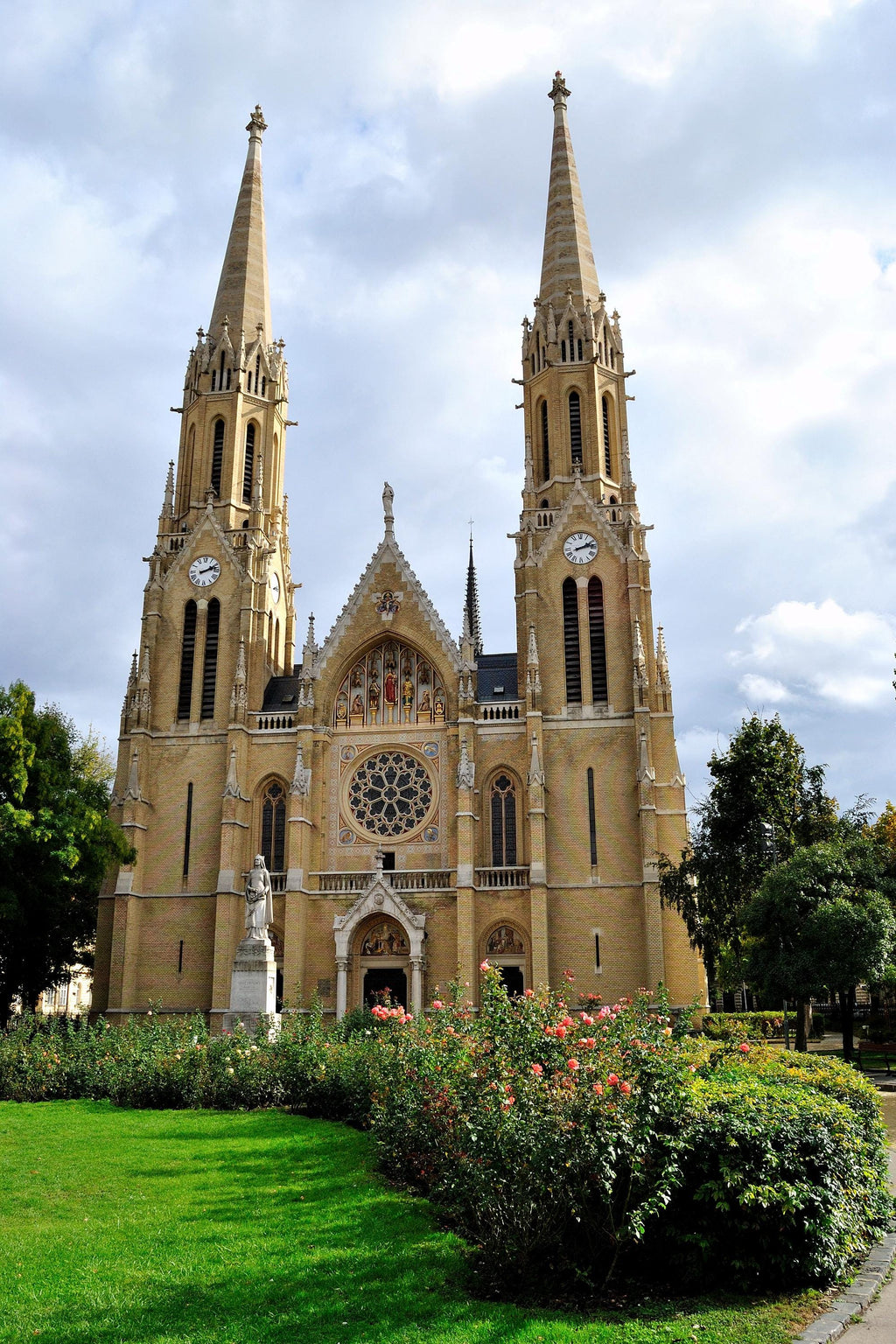 St Erzsebet Church Budapest Sumi-e Painting: Gothic Roses Art