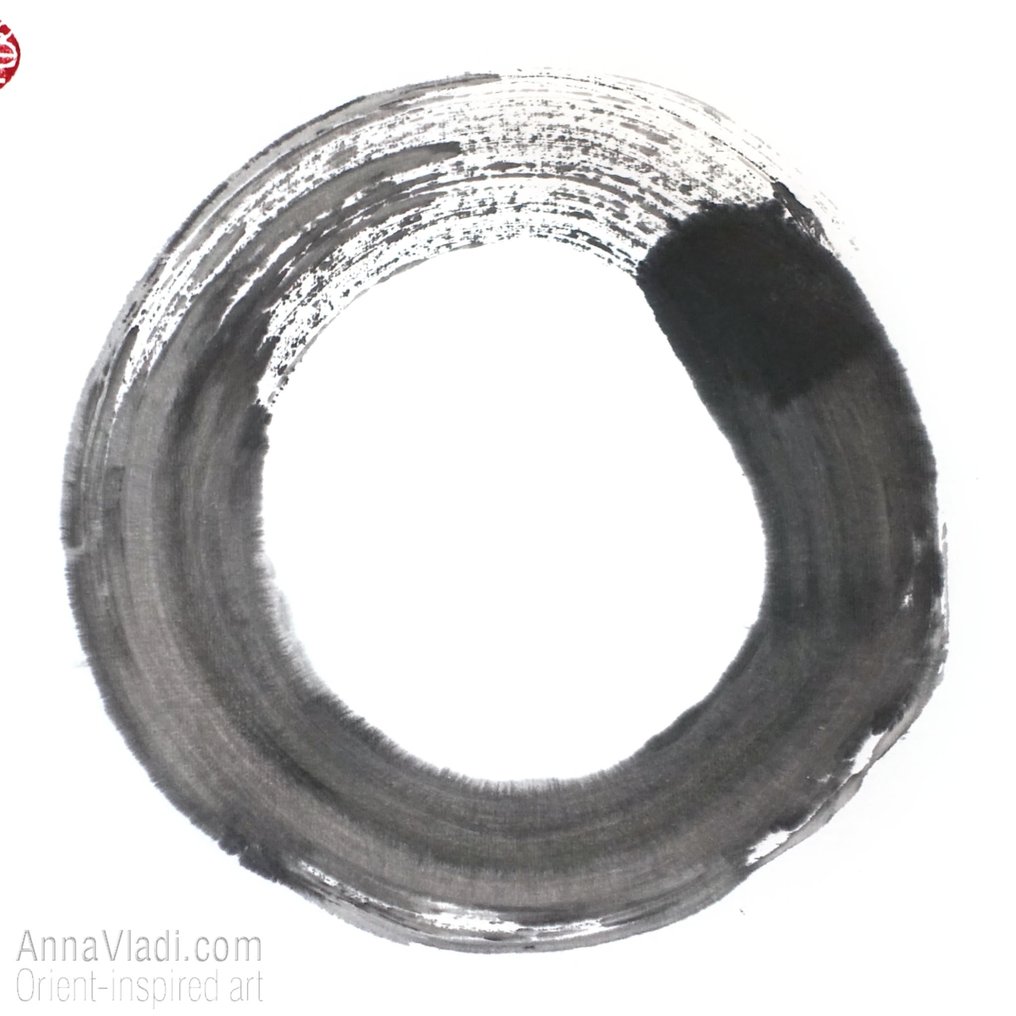 Original Enso Calligraphy: Japanese Ink Zen Circle Art
