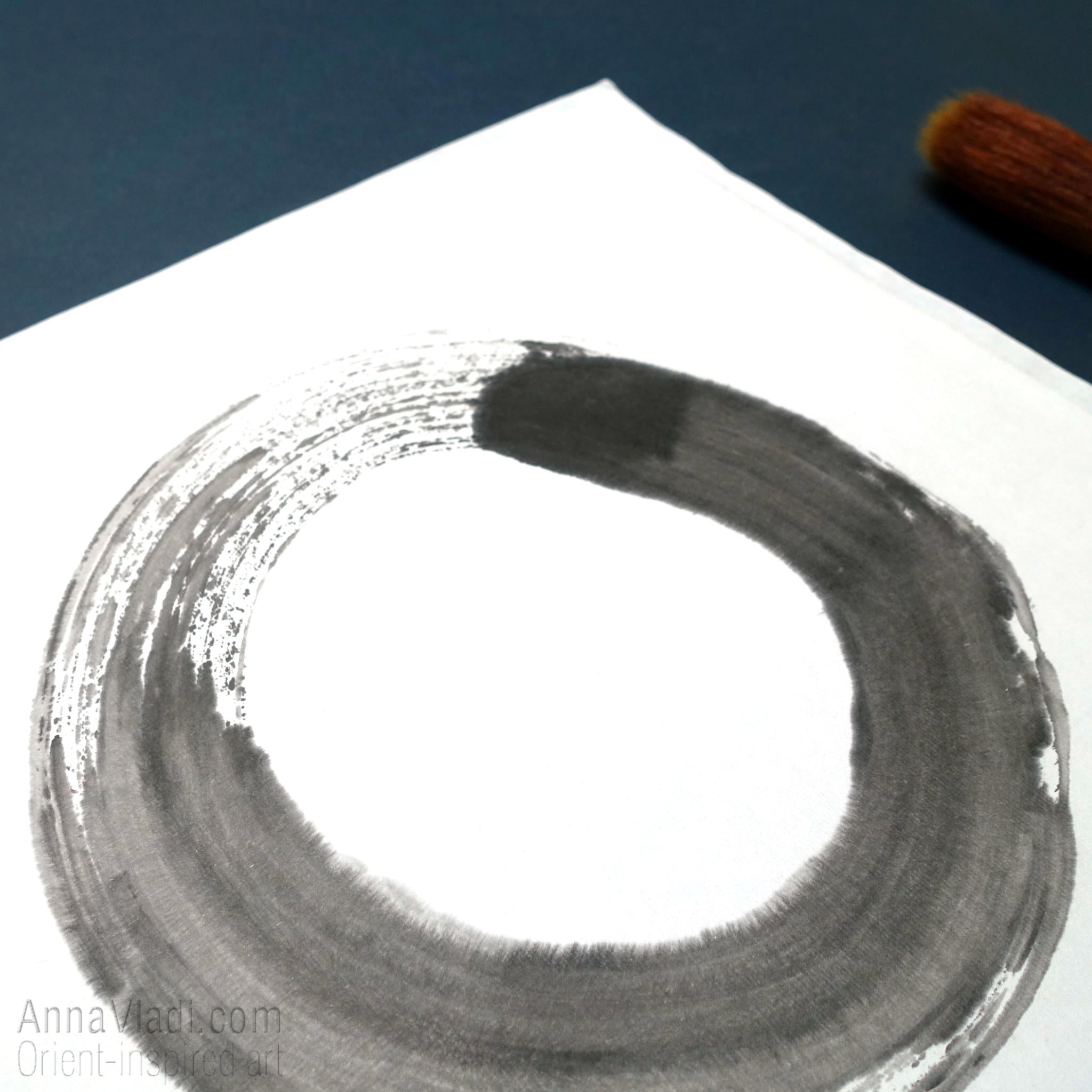 Original Enso Calligraphy: Japanese Ink Zen Circle Art