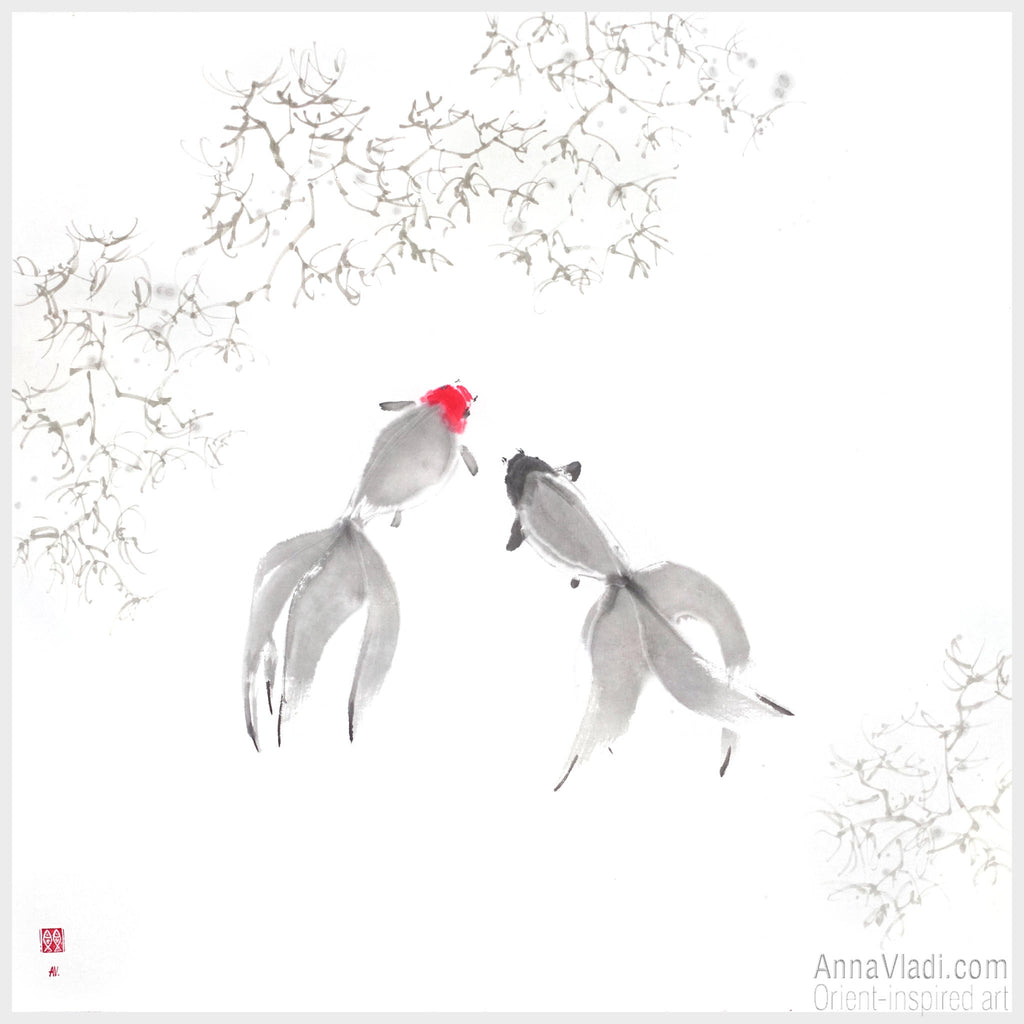Goldfish — Original sumi-e painting