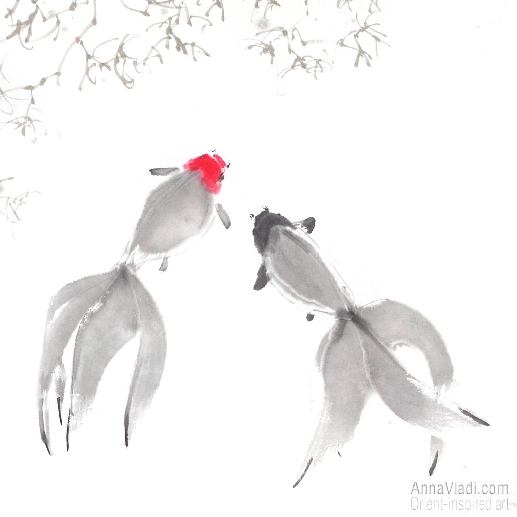 Goldfish — Original sumi-e painting