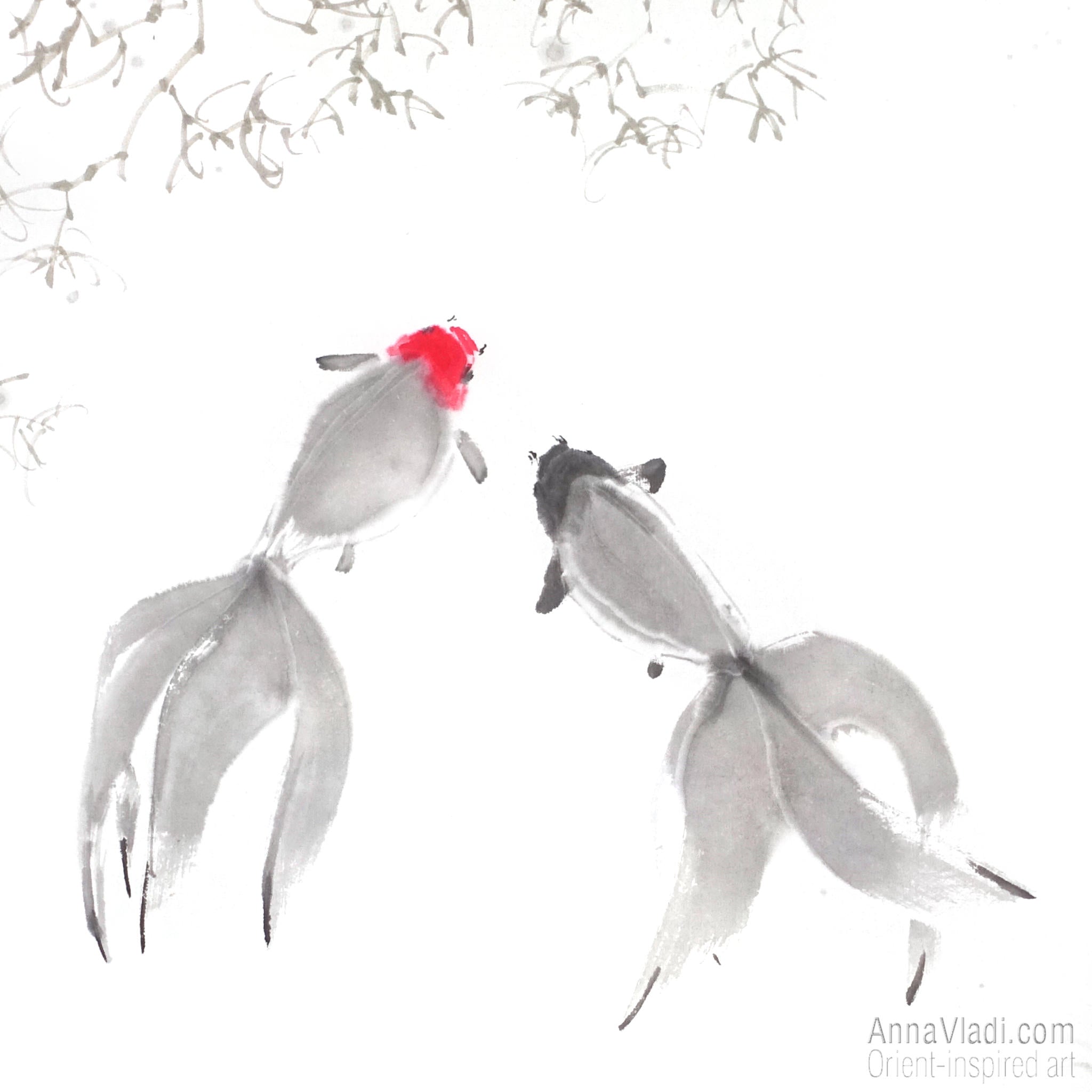 Goldfish — Original sumi-e painting