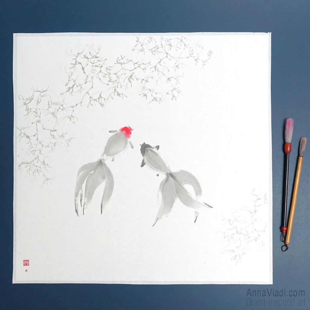 Goldfish — Original sumi-e painting