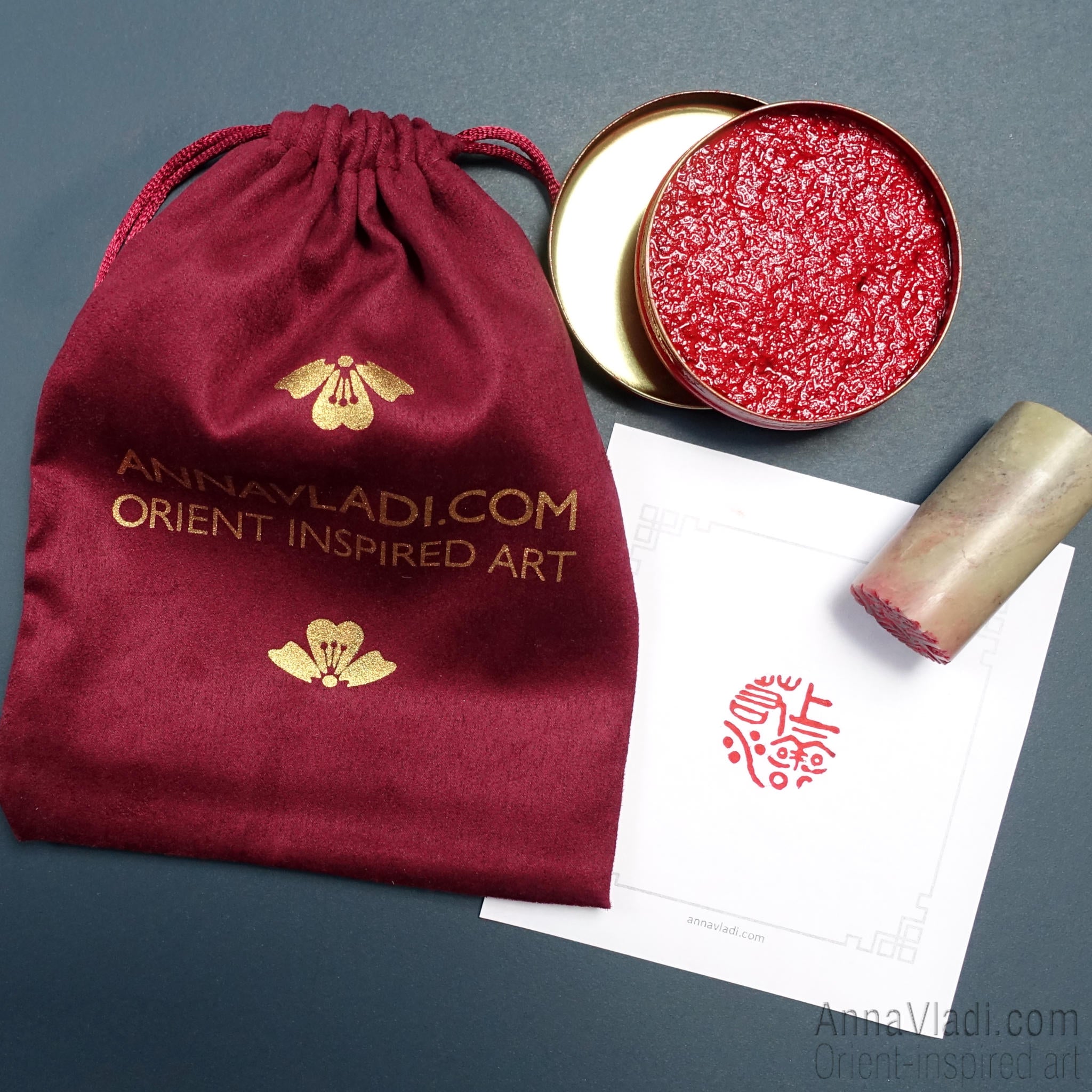 Oriental Stone Seal: Tao Te King Calligraphy Stamp