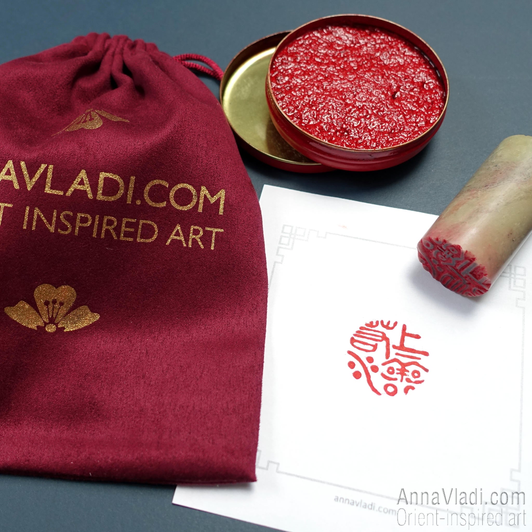 Oriental Stone Seal: Tao Te King Calligraphy Stamp