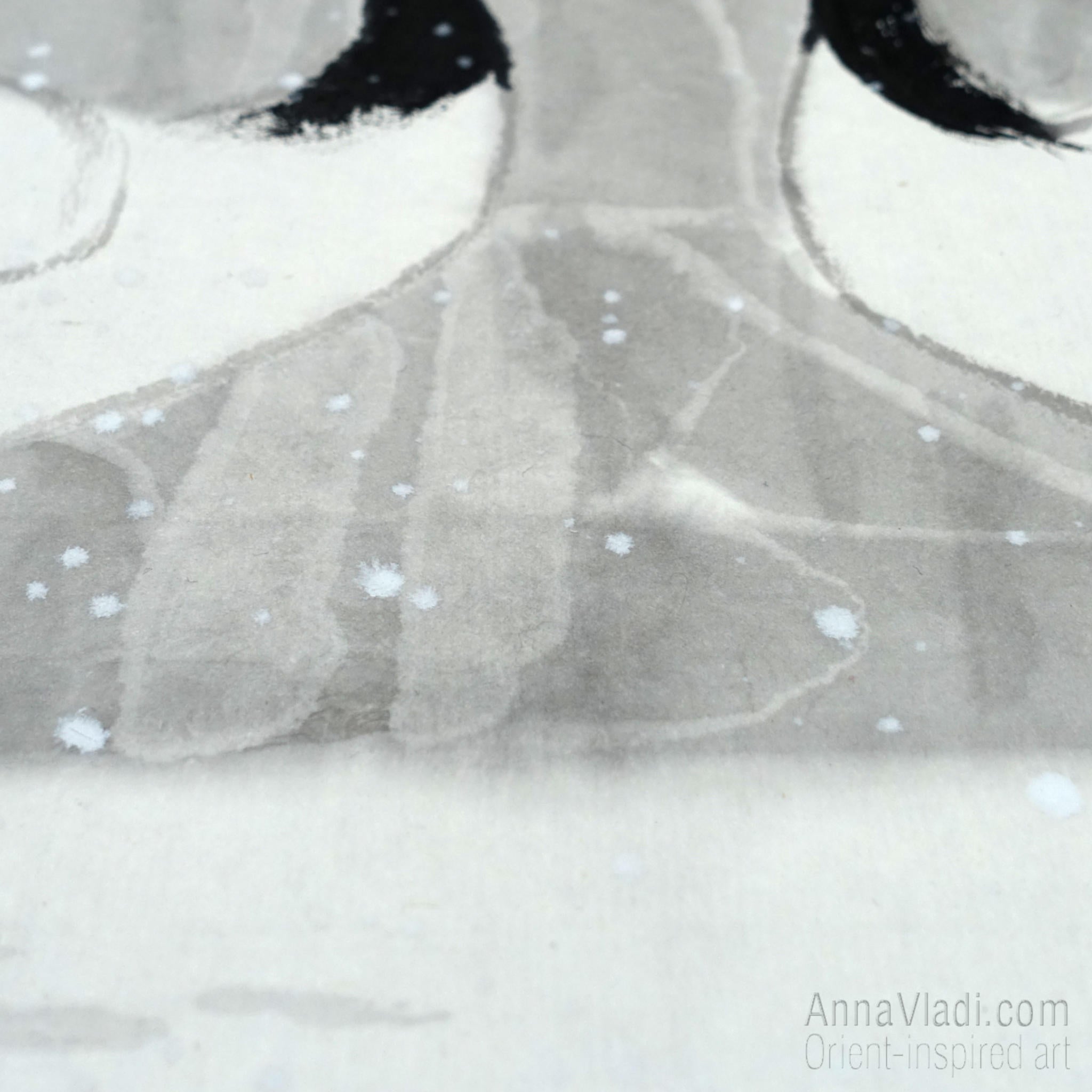 Japanese Crane Painting – Sumi-e Ink Art