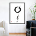 Enso Zen Circle and Two Koi Sumi-e Painting