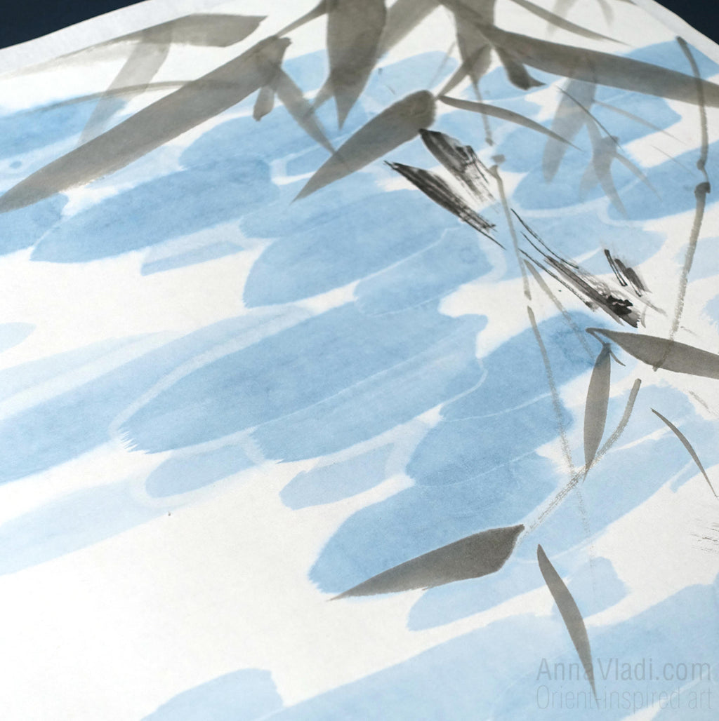 Koi Fish Set of 3 Original Paintings: Sumi-e Ink Art, Feng Shui Zen Decor