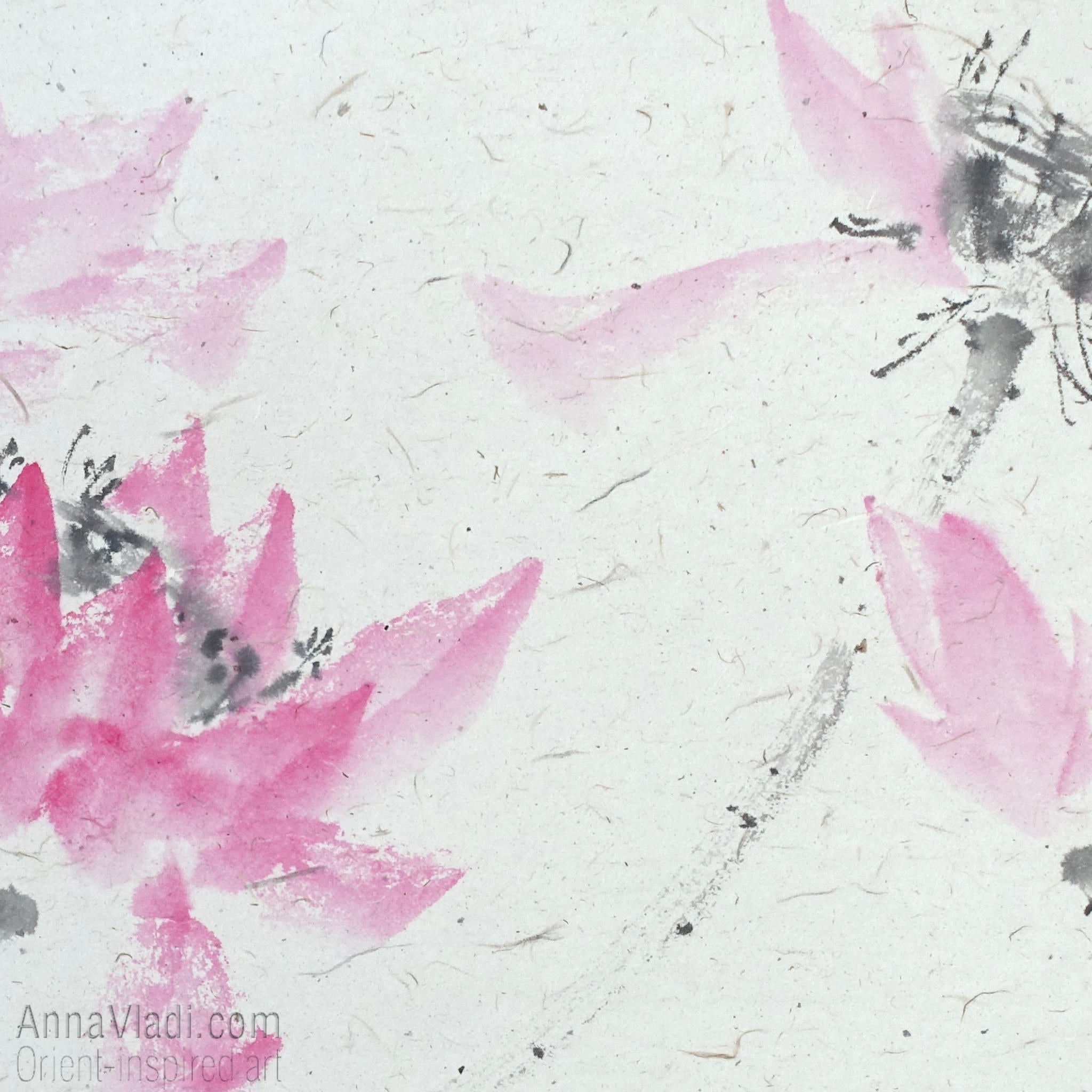 Koi Fish Sumi-e Painting "Harmony of Two Hearts"