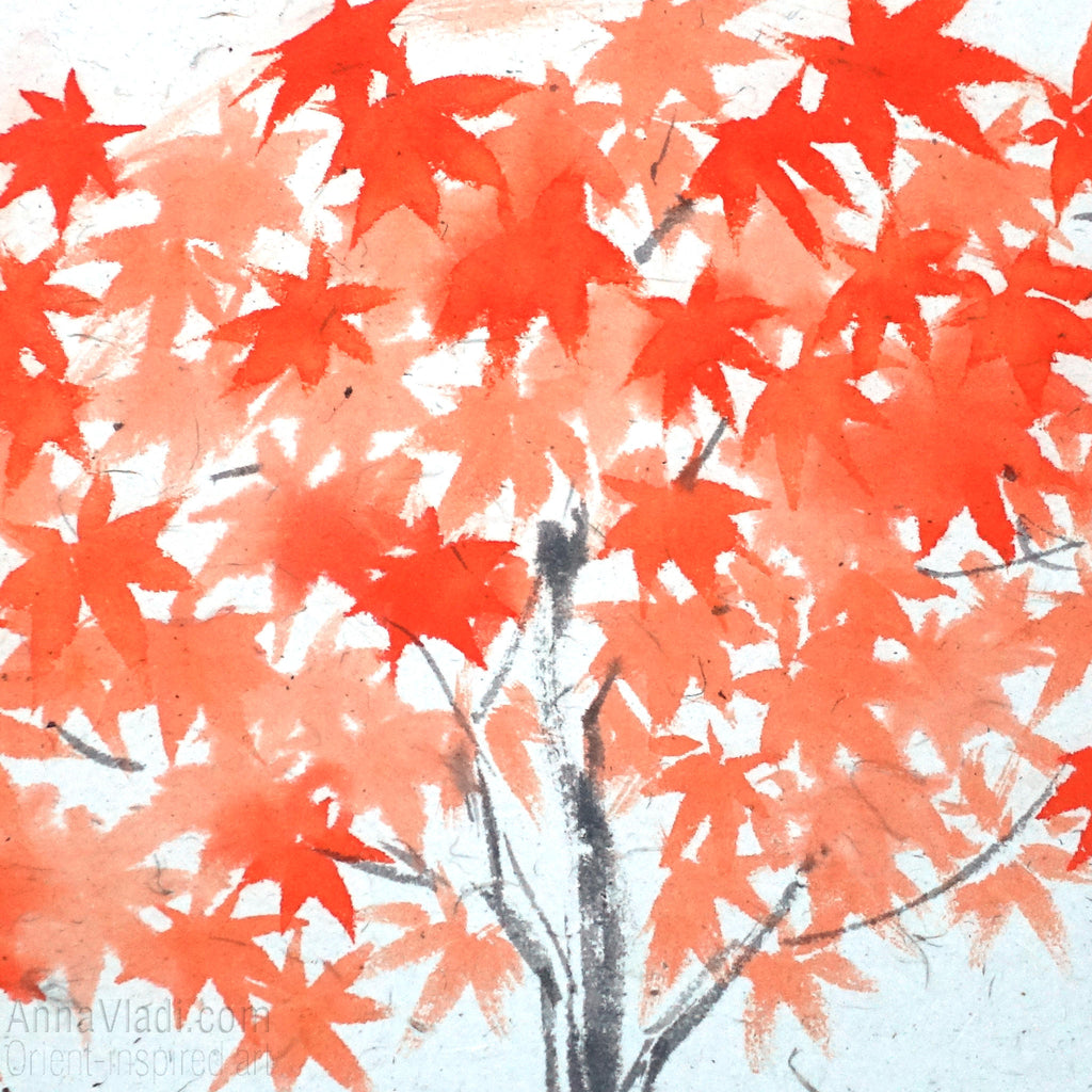 Japanese Maple Sumie Painting