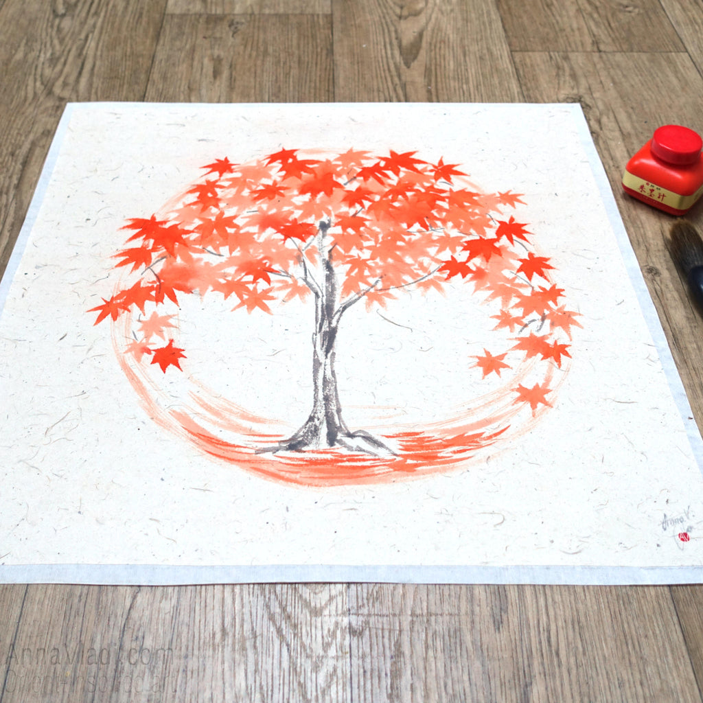 Japanese Maple Sumie Painting