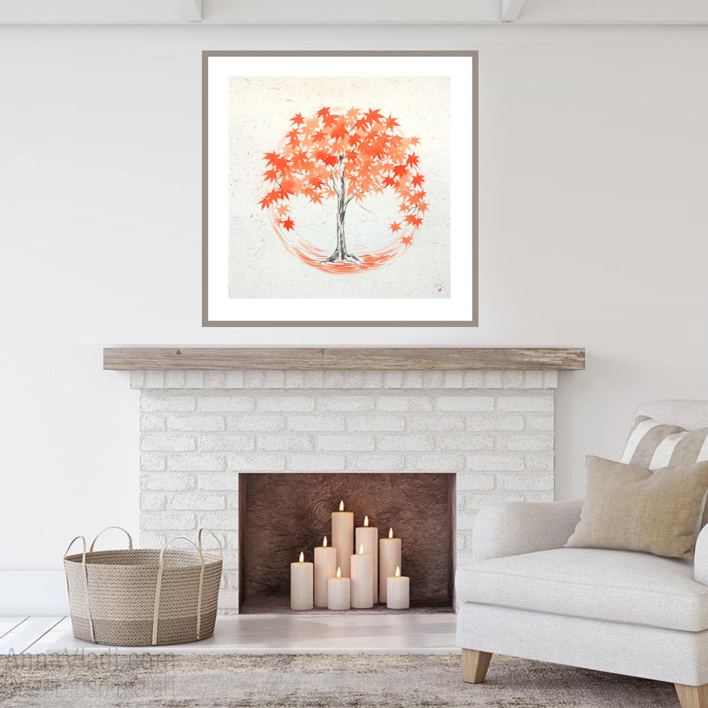 Japanese Maple Sumie Painting