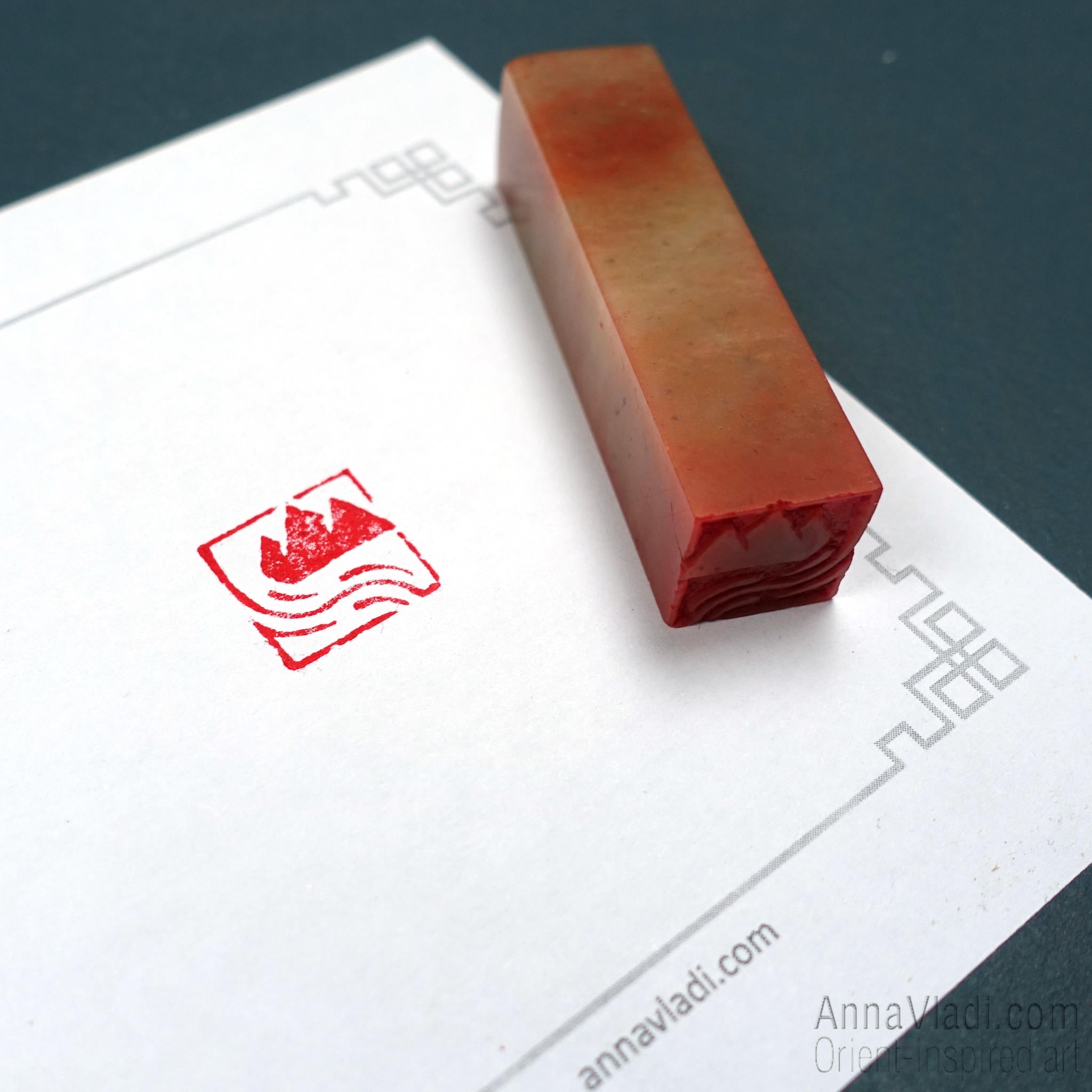 Shang Shui (Mountains and Water) Stamp: Hand Carved Japanese Inkan Seal