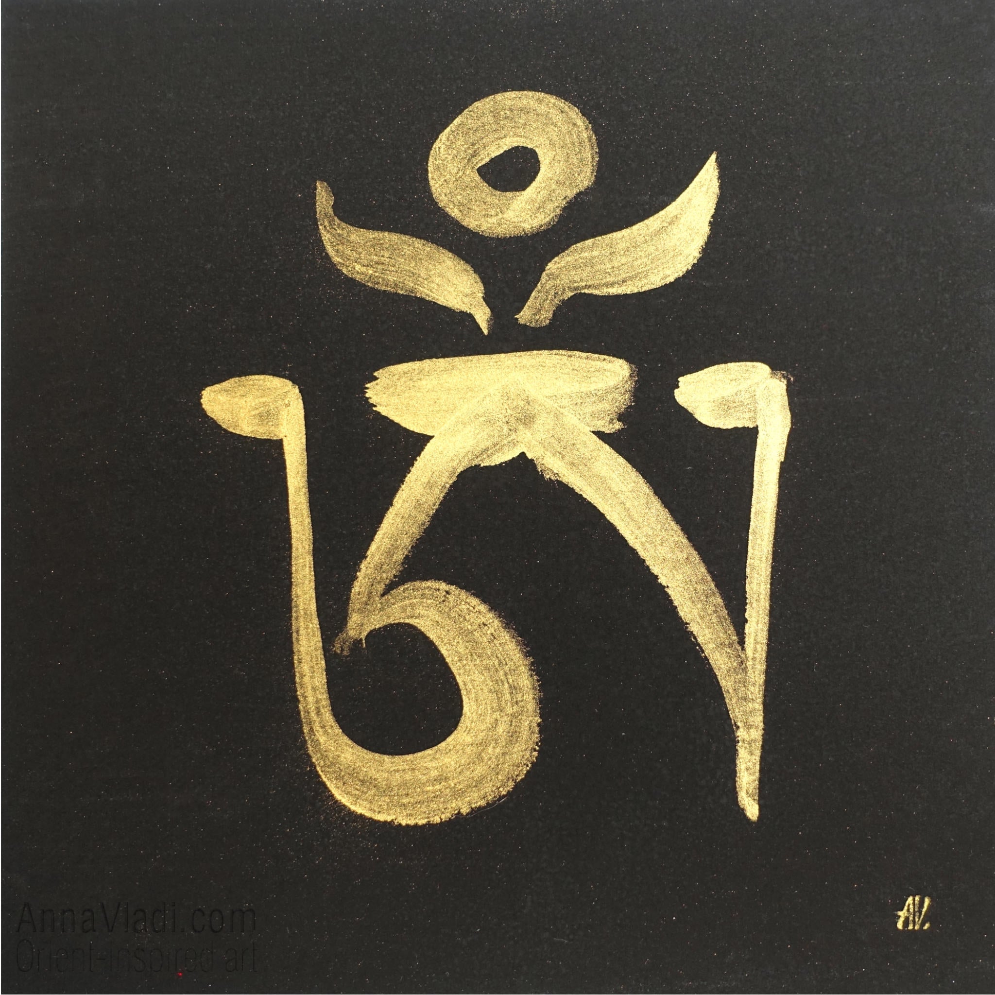 Tibetan Om — hand painted calligraphy