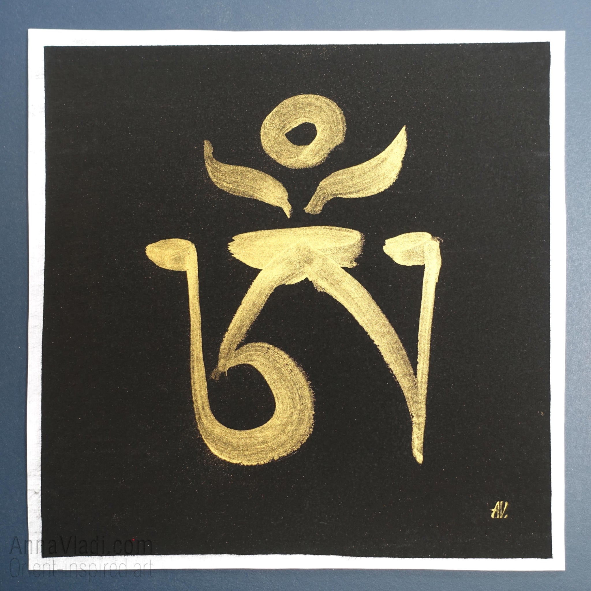 Tibetan Om — hand painted calligraphy