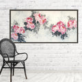 Large Peony Painting: Oriental Inkwash Art on Rice Paper