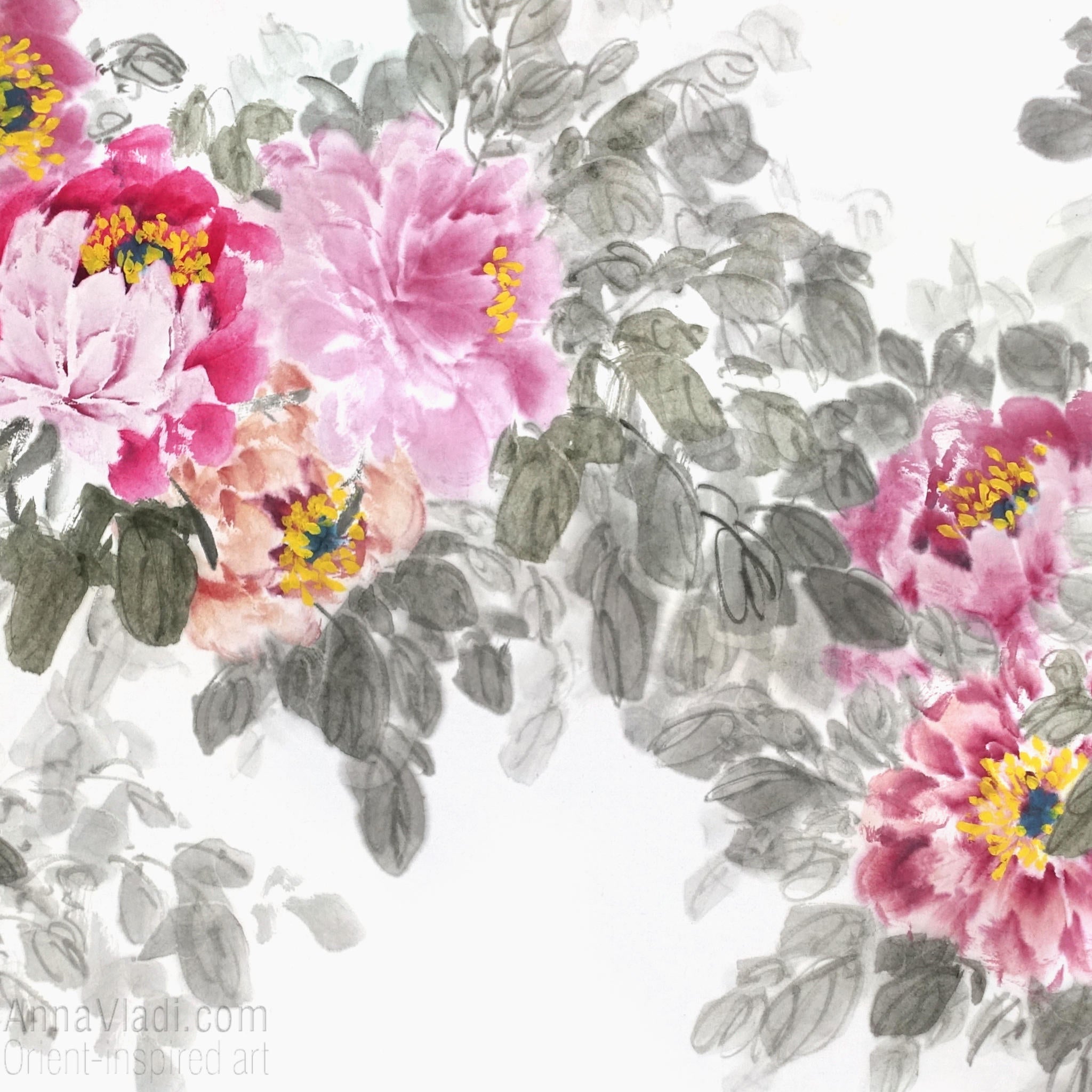 Large Peonies Painting
