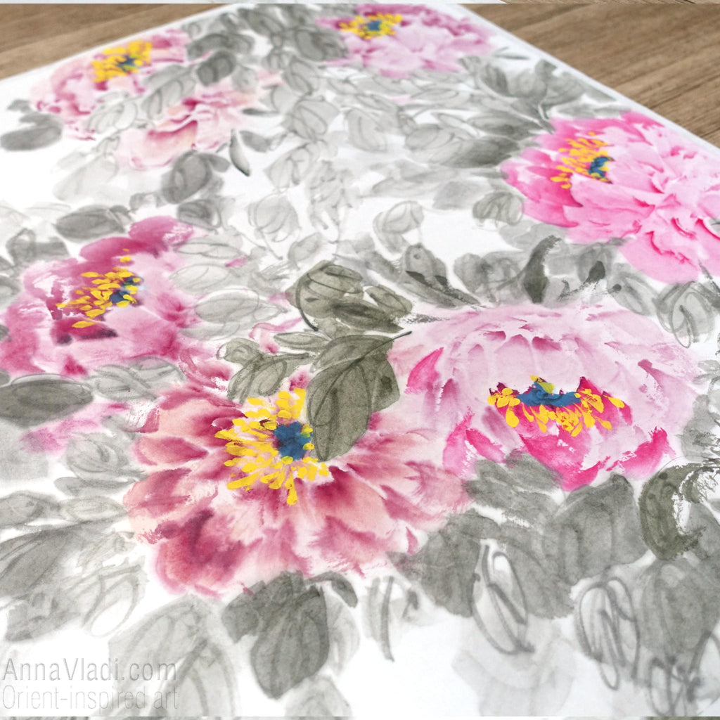 Large Peonies Painting