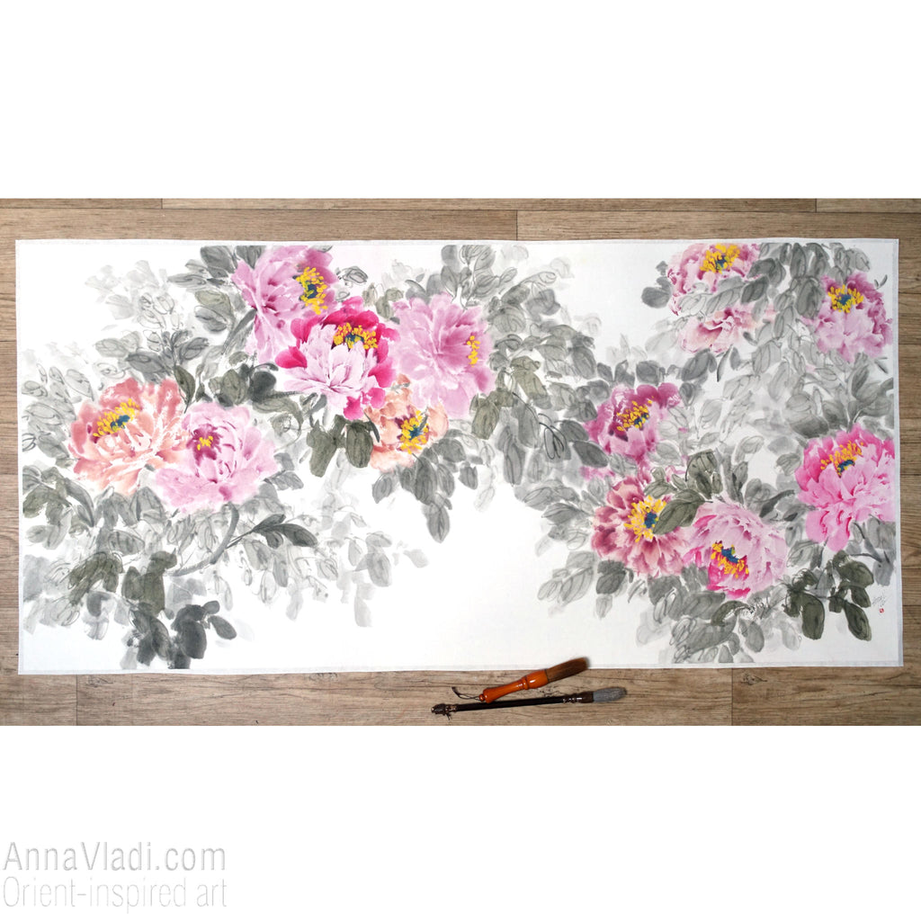 Large Peonies Painting